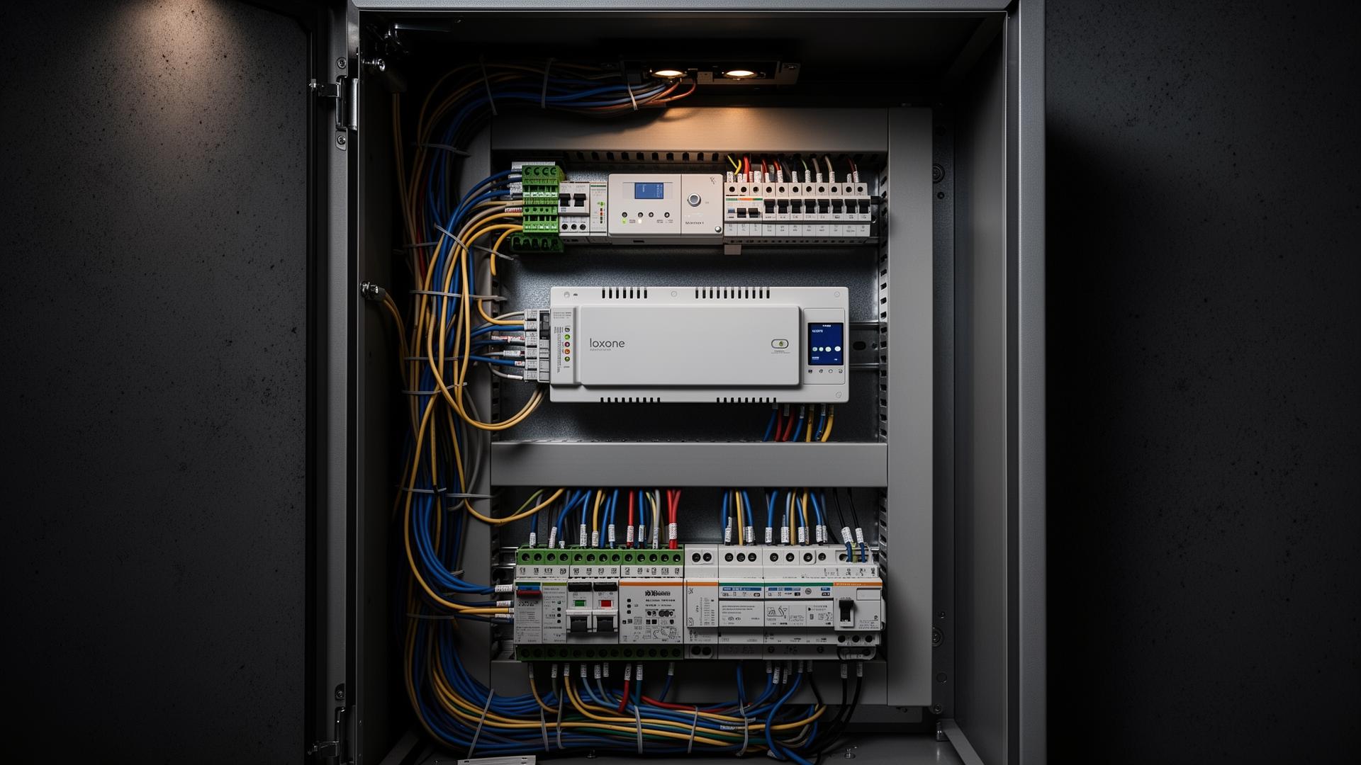 Sauber verkabelter Loxone-Schaltschrank