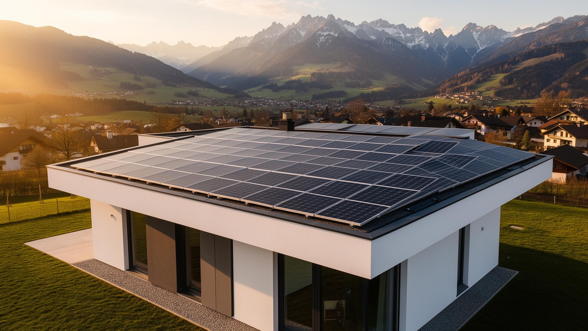 PV-Anlage auf modernem Hausdach