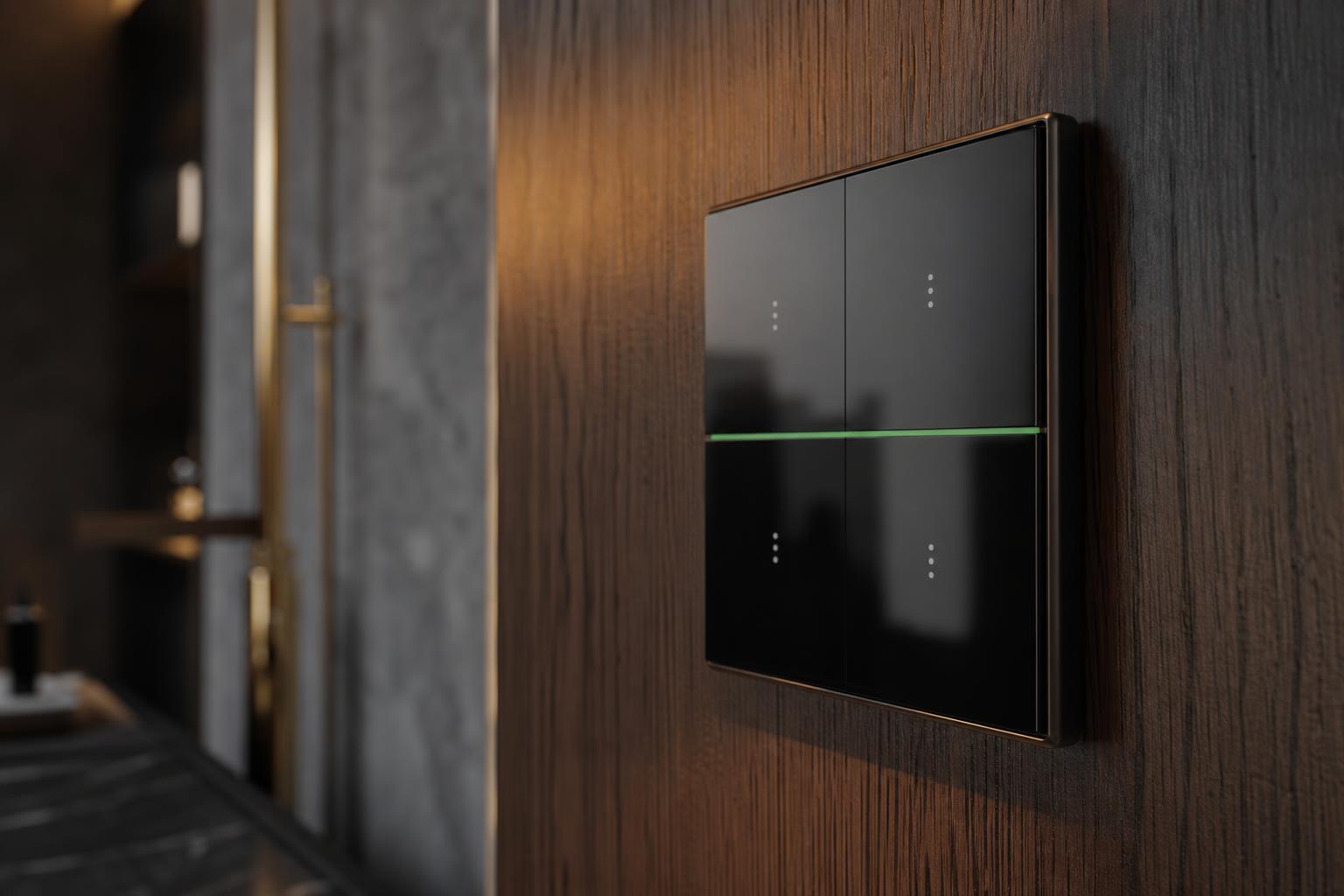 Loxone Touch Pure auf Holzpaneel